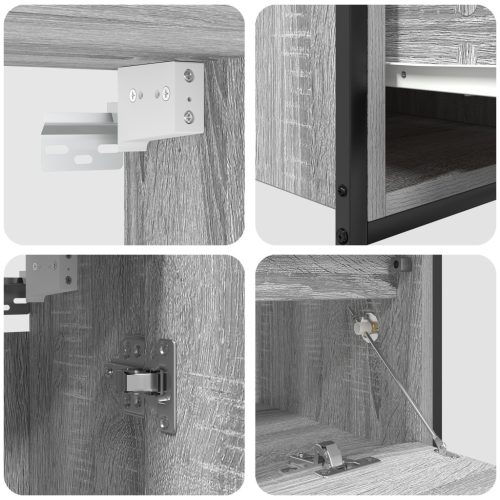  5 részes fürdőszobabútor szett szürke sonoma mérnöki faféléből