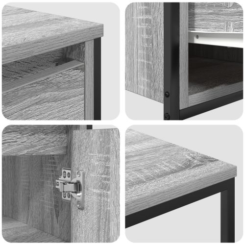  2 Részes Fürdőszoba Bútor Készlet Szürke Sonoma Mérnöki Fa