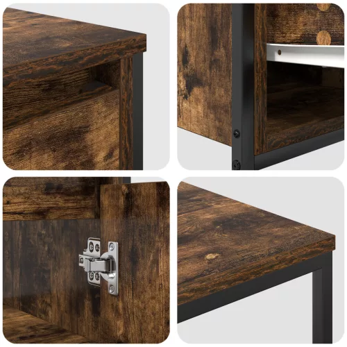  3 darabos Fürdőszobai Bútor Készlet Füstölt Tölgy Szerelt Fából