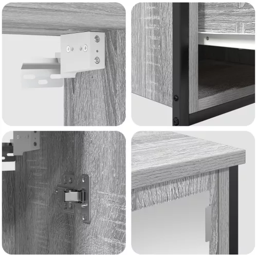  5 darabos fürdőszobabútor szett szürke sonoma megerősített fából