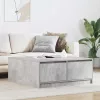  betonszürke dohányzóasztal fiókokkal 100x100x40 cm