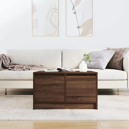  barna tölgyfa dohányzóasztal fiókokkal 70,5x70x40 cm