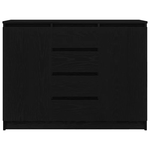  fekete tölgy szerelt fa tálalószekrény fiókos 100,5x35x76 cm