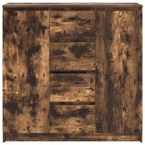  füstölt tölgy szerelt fa tálalószekrény fiókos 100,5x35x98,5 cm