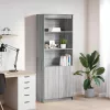  szürke sonoma színű szerelt fa magasszekrény 70 x 35 x 180