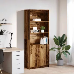  antik fa színű szerelt fa magasszekrény 70 x 35 x 180