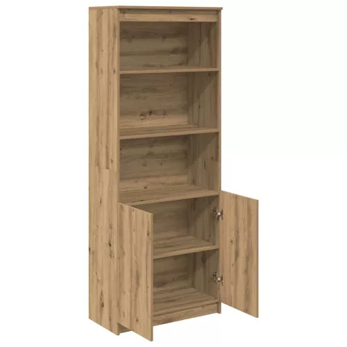  kézműves tölgy színű szerelt fa magasszekrény 70 x 35 x 180