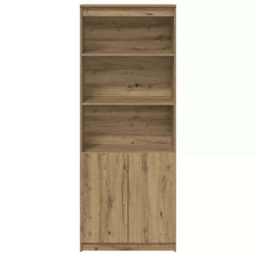  kézműves tölgy színű szerelt fa magasszekrény 70 x 35 x 180