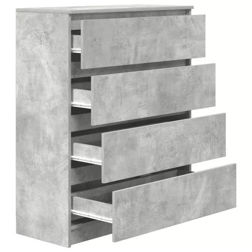  betonszürke szerelt fa tálalószekrény 80x35x99 cm