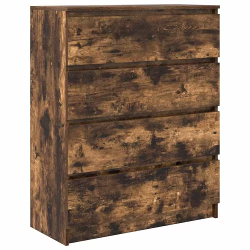  füstös tölgy színű szerelt fa tálalószekrény 80x35x99 cm