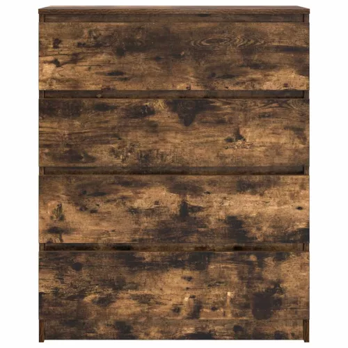  füstös tölgy színű szerelt fa tálalószekrény 80x35x99 cm