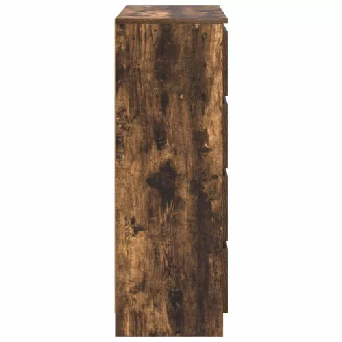  füstös tölgy színű szerelt fa tálalószekrény 80x35x99 cm