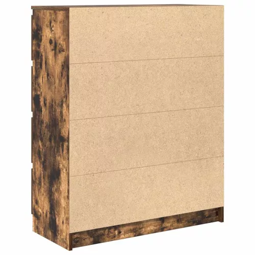  füstös tölgy színű szerelt fa tálalószekrény 80x35x99 cm