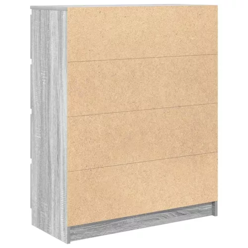  szürke sonoma színű szerelt fa tálalószekrény 80x35x99 cm