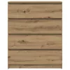  kézműves tölgy színű szerelt fa tálalószekrény 80x35x99 cm