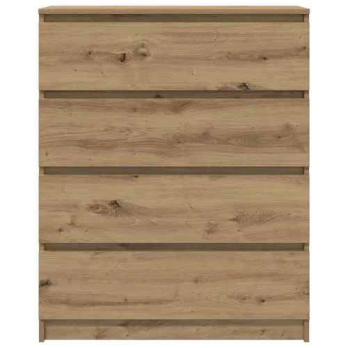  kézműves tölgy színű szerelt fa tálalószekrény 80x35x99 cm