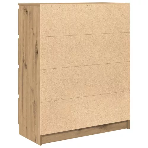  kézműves tölgy színű szerelt fa tálalószekrény 80x35x99 cm