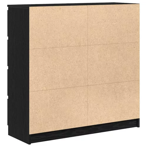  fekete tölgy szerelt fa tálalószekrény 100x35x99 cm