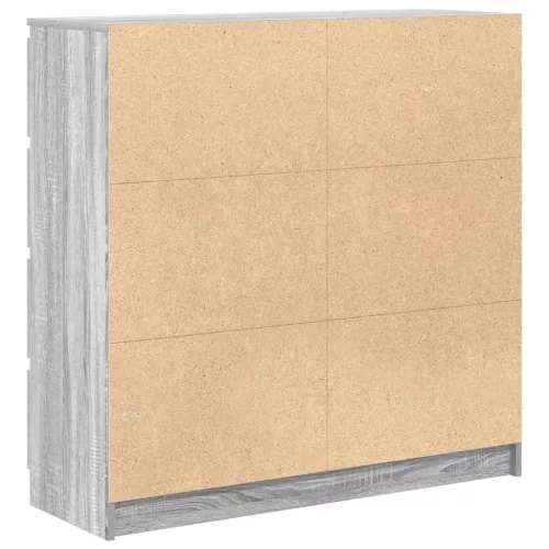  szürke sonoma színű szerelt fa tálalószekrény 100x35x99 cm