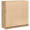  kézműves tölgy színű szerelt fa tálalószekrény 100x35x99 cm
