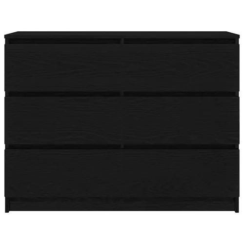  fekete tölgy szerelt fa tálalószekrény 100x35x76 cm