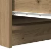  kézműves tölgy színű szerelt fa tálalószekrény 100x35x76 cm