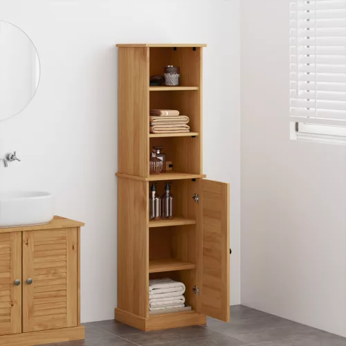  Fürdőszoba bútor szett polcokkal tárolóval ajtóval 2 pcs Barna és Méz barna