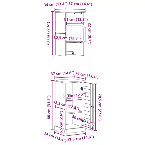  Fürdőszoba bútor szett polcokkal tárolóval ajtóval 2 pcs Barna és Méz barna