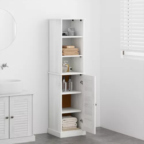  Fürdőszoba bútor szett 2 pcs Barna és fehér 37 x 34 x 150 cm