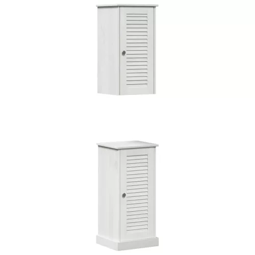  Fürdőszoba bútor szett 2 pcs antik fehér 37 x 34 x 80 cm