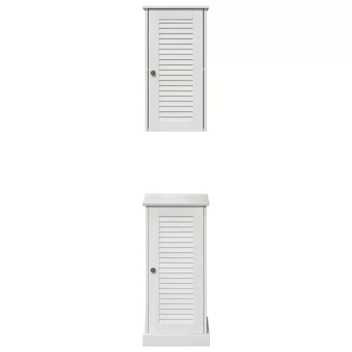  Fürdőszoba bútor szett 2 pcs antik fehér 37 x 34 x 80 cm