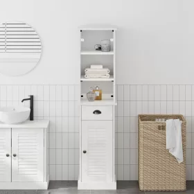    Fürdőszoba bútor szett 2 pcs Barna és fehér 37 x 34 x 150 cm