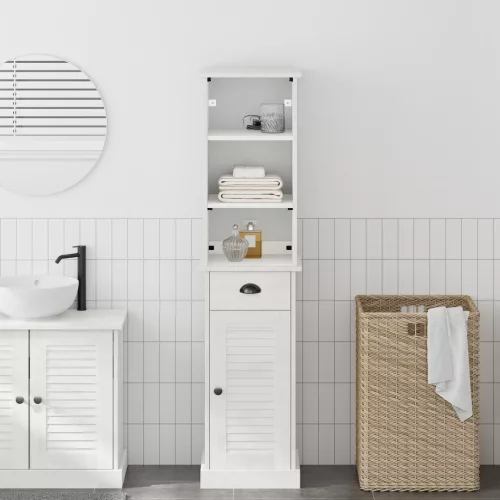  Fürdőszoba bútor szett 2 pcs Barna és fehér 37 x 34 x 150 cm