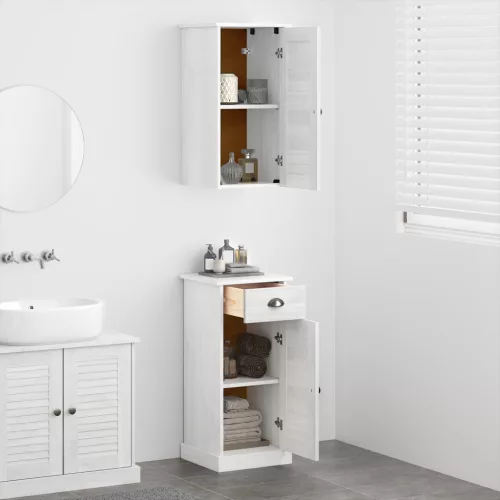  Fürdőszoba bútor szett 2 pcs Barna és fehér 37 x 34 x 80 cm