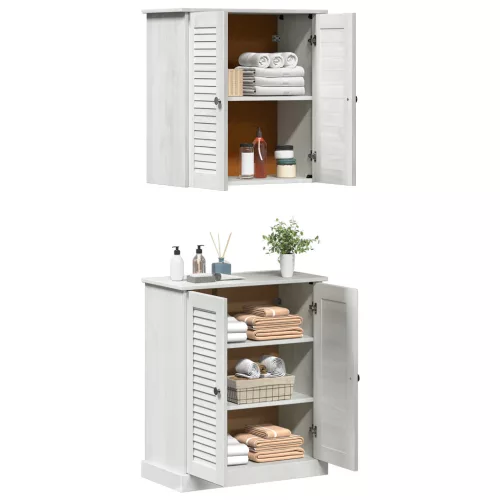  Fürdőszoba bútor szett polcokkal tárolóval ajtóval 2 pcs Barna 67.5 x 34 x 80 cm