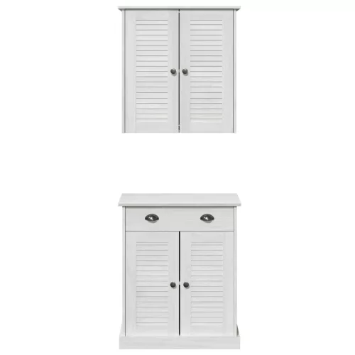  Fürdőszoba bútor szett fiókkal polcokkal tárolóval ajtóval 2 pcs Barna 67.5 x 34 x 80 cm