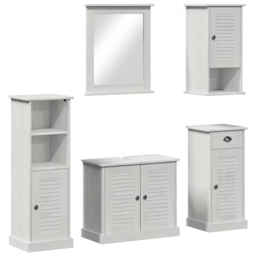  Fürdőszoba bútor szett 5 pcs antik fehér 37 x 34 x 110 cm