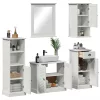  Fürdőszoba bútor szett 5 pcs antik fehér 37 x 34 x 110 cm