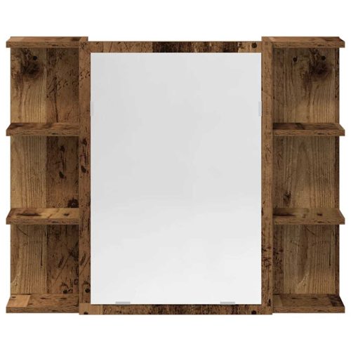  4 részes antik fa színű szerelt fa fürdőszobai bútorszett