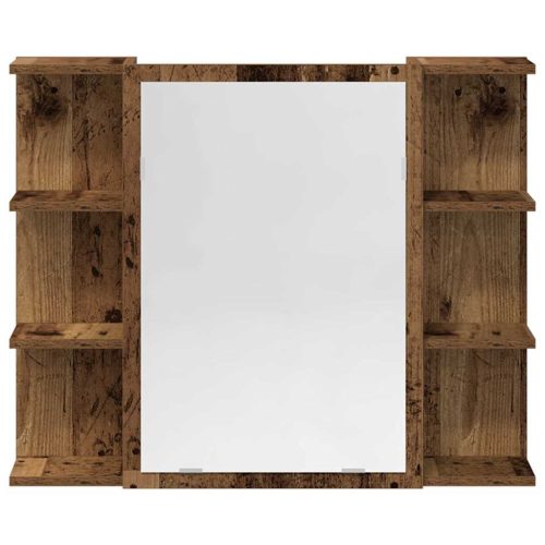  3 részes antik fa színű szerelt fa fürdőszobai bútorszett