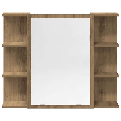  3 részes kézműves tölgy színű szerelt fa fürdőszobai bútorszett