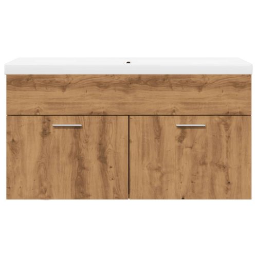  kézműves tölgy mosdószekrény beépített mosdókagylóval