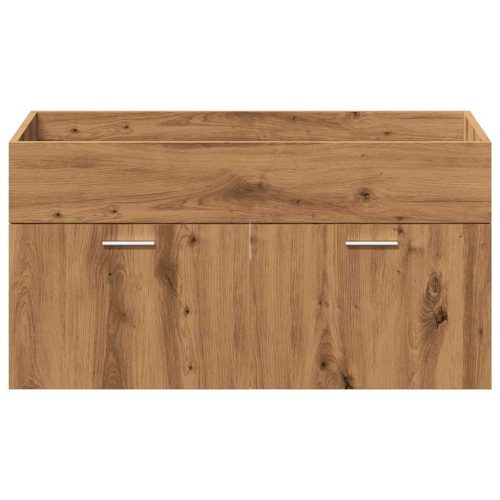  4 részes kézműves tölgy színű szerelt fa fürdőszobai bútorszett