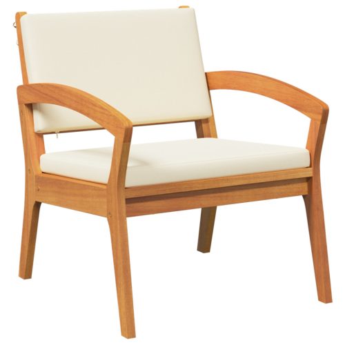  4 darabos bistrószett párnákkal, tömör akácfából