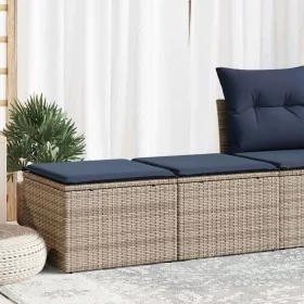    2 részes szürke polyrattan akácfa kerti ülőgarnitúra párnákkal