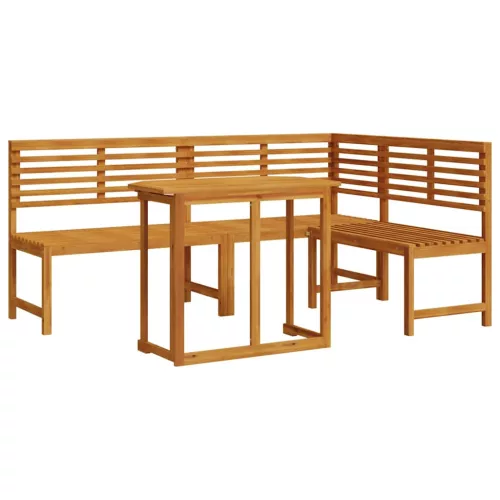  Kert Pad Készlet 3 pcs Barna Tömör Akácfa