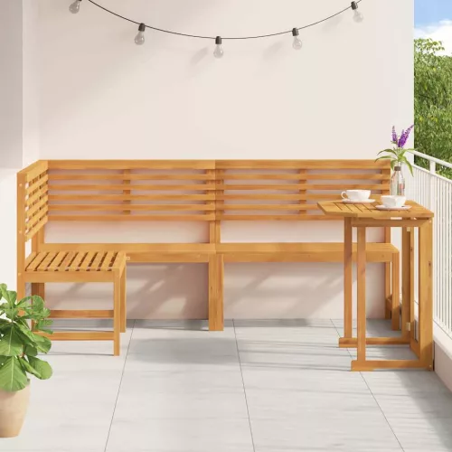 Kert Pad Készlet 3 pcs Barna Tömör Akácfa