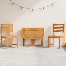  Kert Bistro Készlet 3 pcs Barna Tömör Akácfa