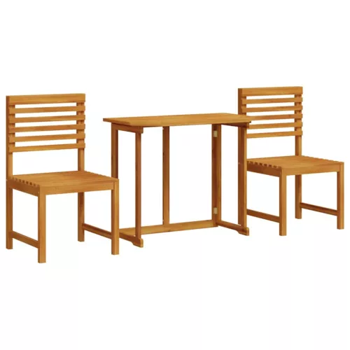  Kert Bistro Készlet 3 pcs Barna Tömör Akácfa