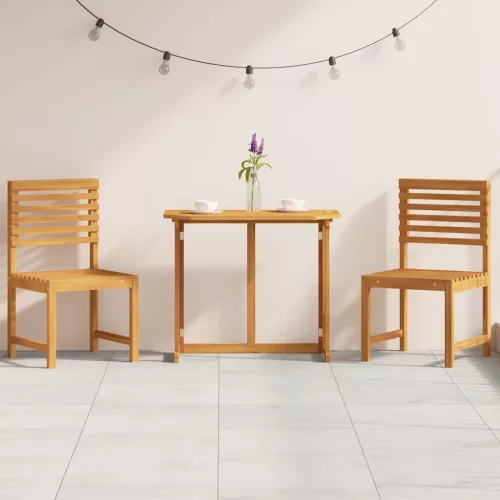  Kert Bistro Készlet 3 pcs Barna Tömör Akácfa